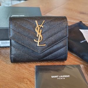 YSL Small Grain de Poudre Tri-Fold Wallet
